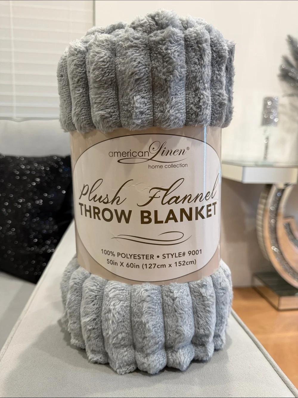 Plush Flannel Throw Blanket - Gray